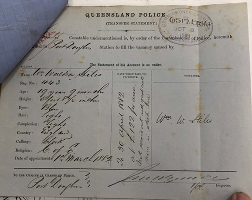 QSA564419 nd Transfer statement 3 October, William Stiles Police Staff file